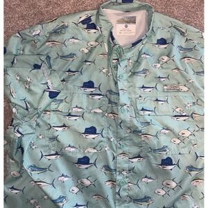 Ocean Coast Mens Advantage Big‎ Tall XLT Fish Print Design Vented Short Sleeve